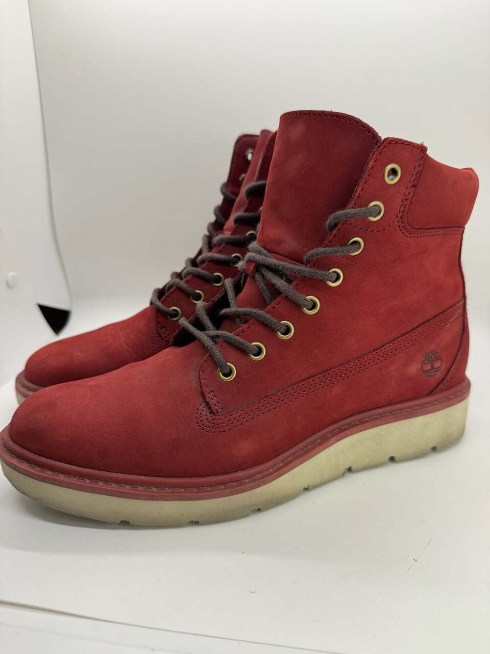 Timberland Women's Ruby Red Kenniston 6" Suede Lace Up Boots Size 7.5 A3819